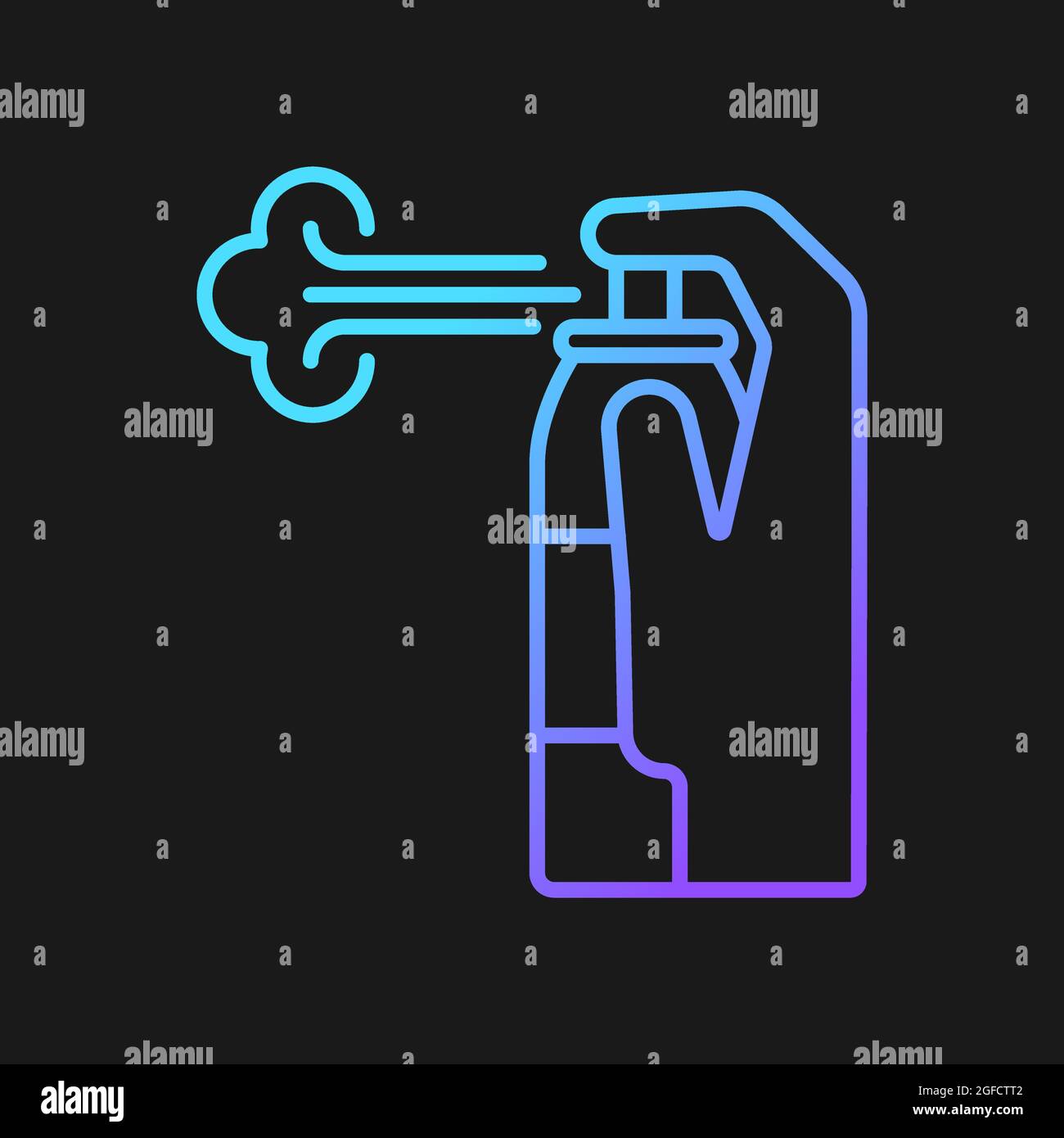 Compressed air for cleaning gradient vector manual label icon for dark theme Stock Vector