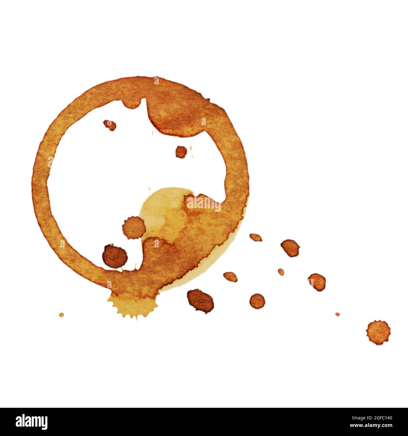 Coffee stain, isolated on white Stock Photo Alamy