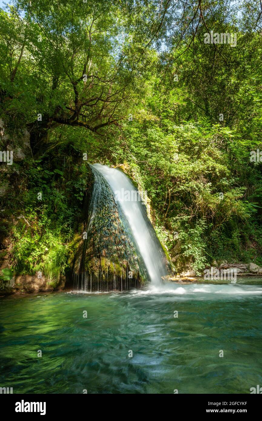 The schioppo waterfall near Carpinone, province of Isernia in Molise Stock Photo