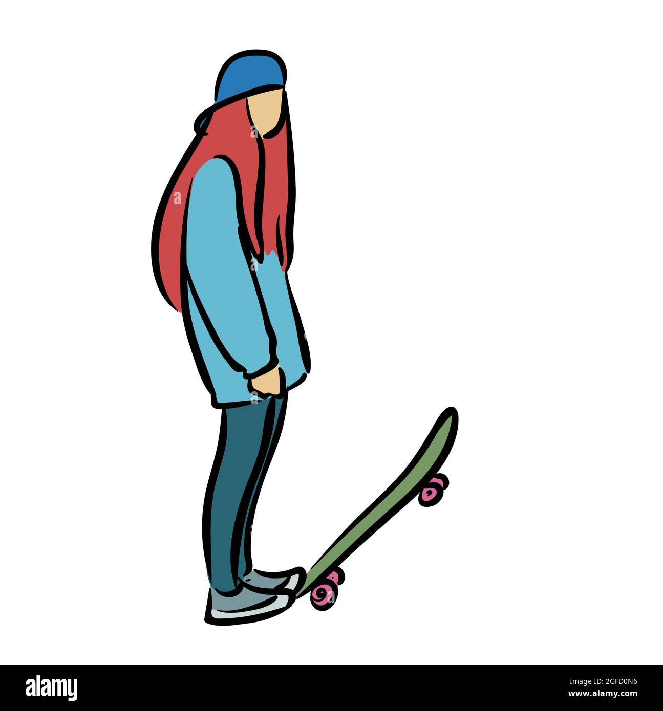 Skating Young girl Clip art Stock Vector Image & Art Alamy
