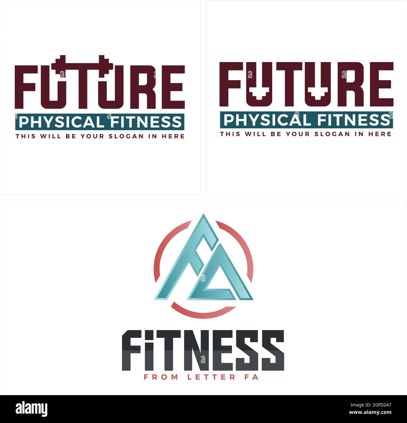 Fitness bodybuilding label lettering Stock Vector Images - Alamy
