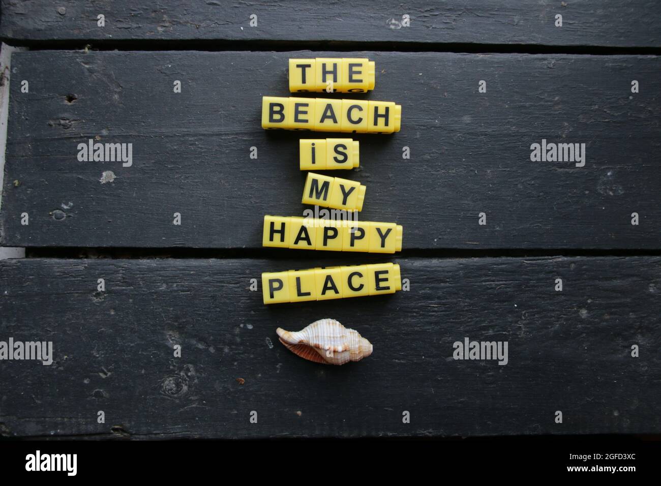 the beach is my happy place Stock Photo