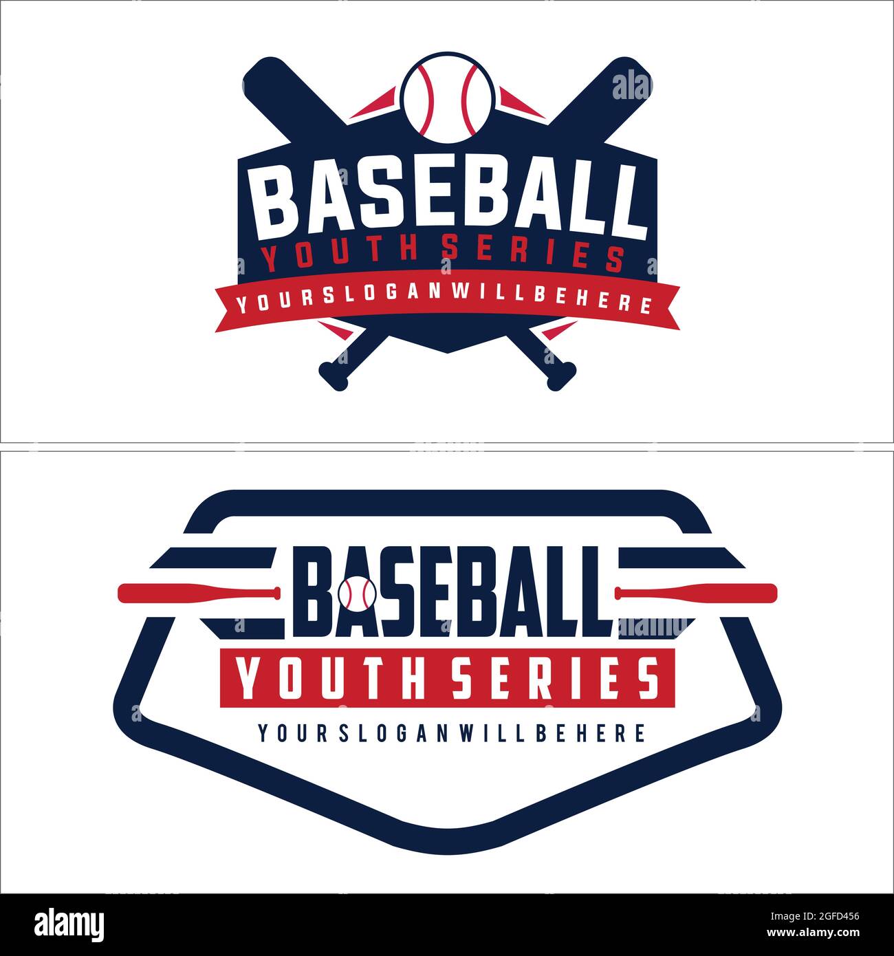 Baseball emblem logo design Stock Vector