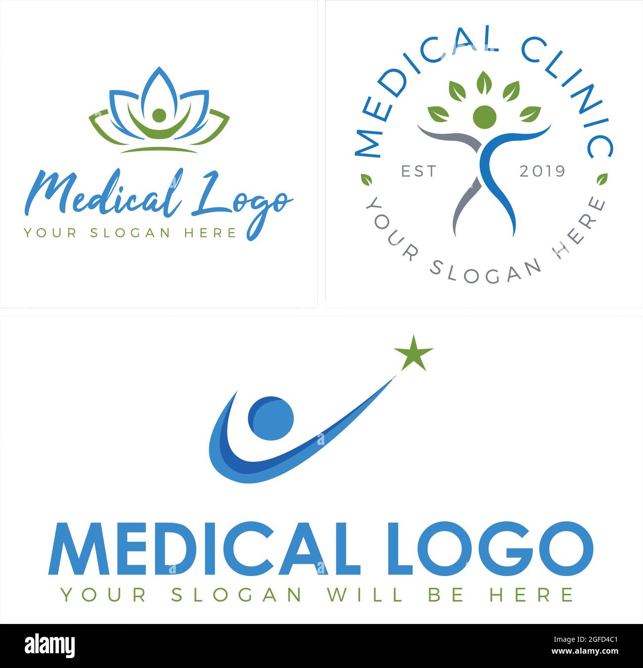 Medical with human leaf natural logo design Stock Vector Image & Art ...