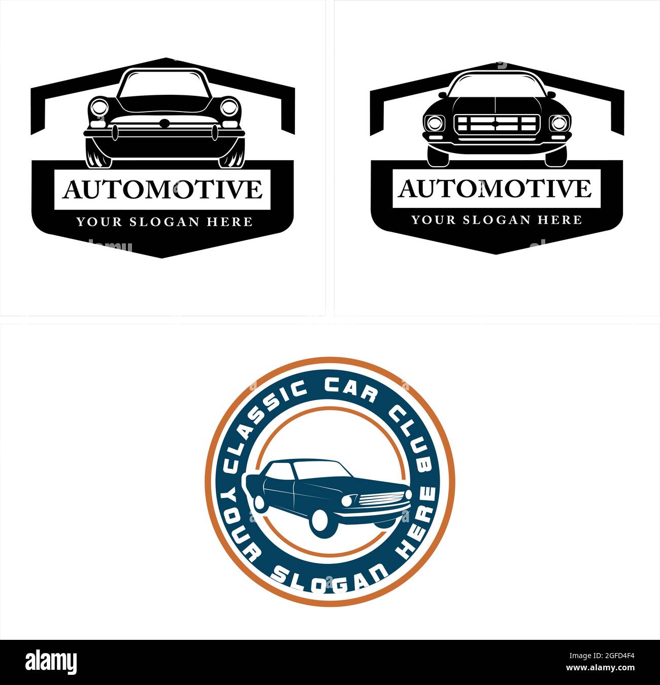 Automotive car service shop business logo design  Stock Vector