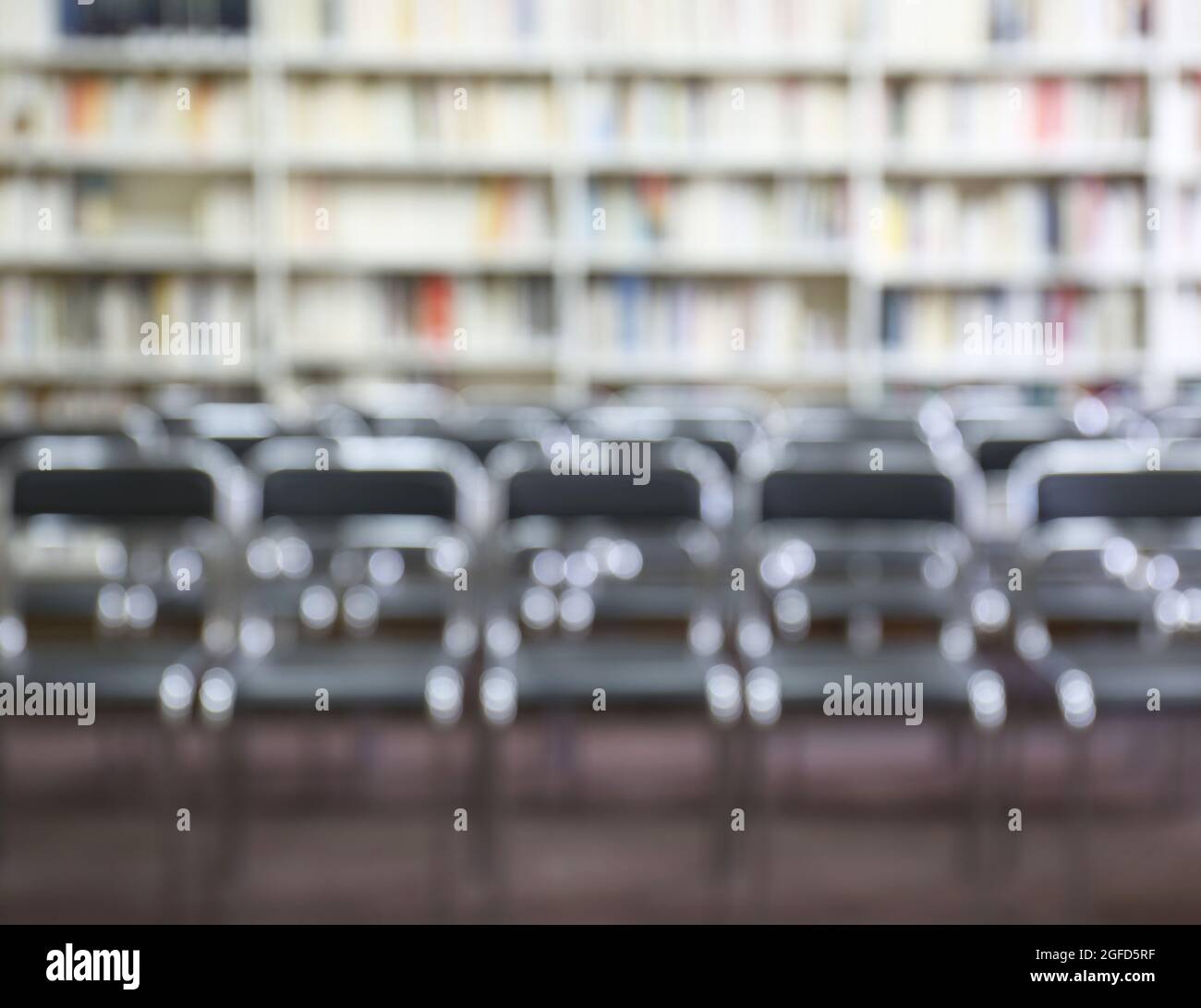 Modern library interior with chairs Stock Photo