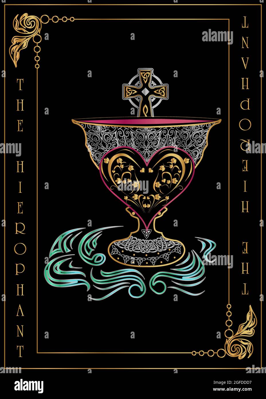 Tarot card Hierophant Stock Vector