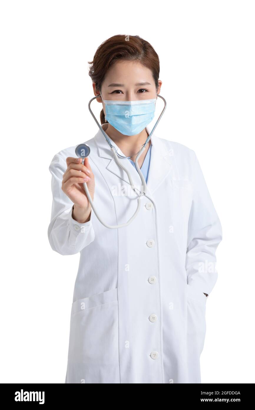 Doctor holding stethoscope china hi-res stock photography and images ...