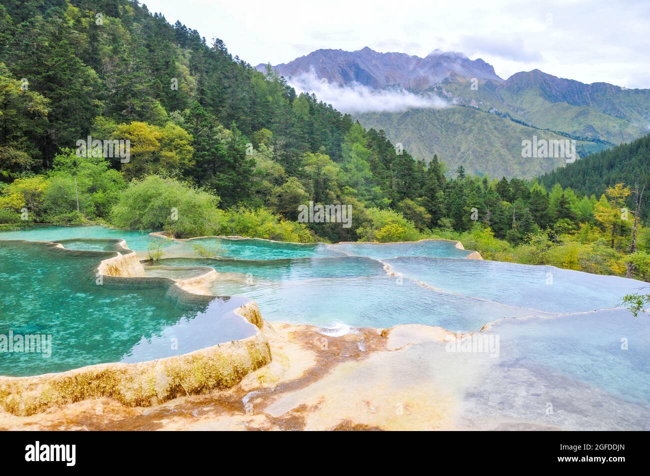 Huanglong national park in Songpan county Sichuan province China Stock Photo