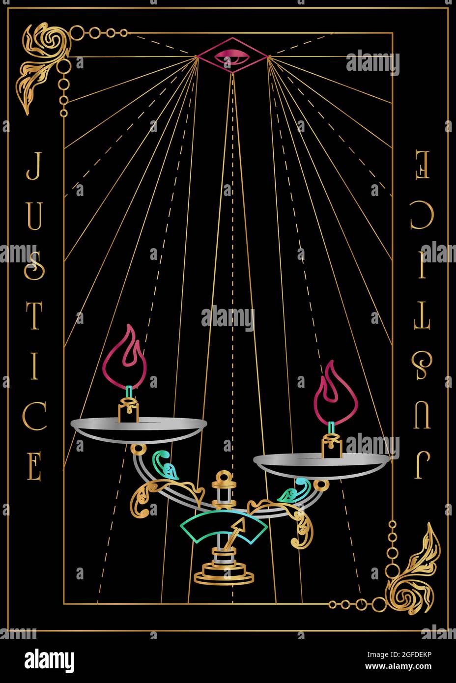 Tarot card Justice Stock Vector
