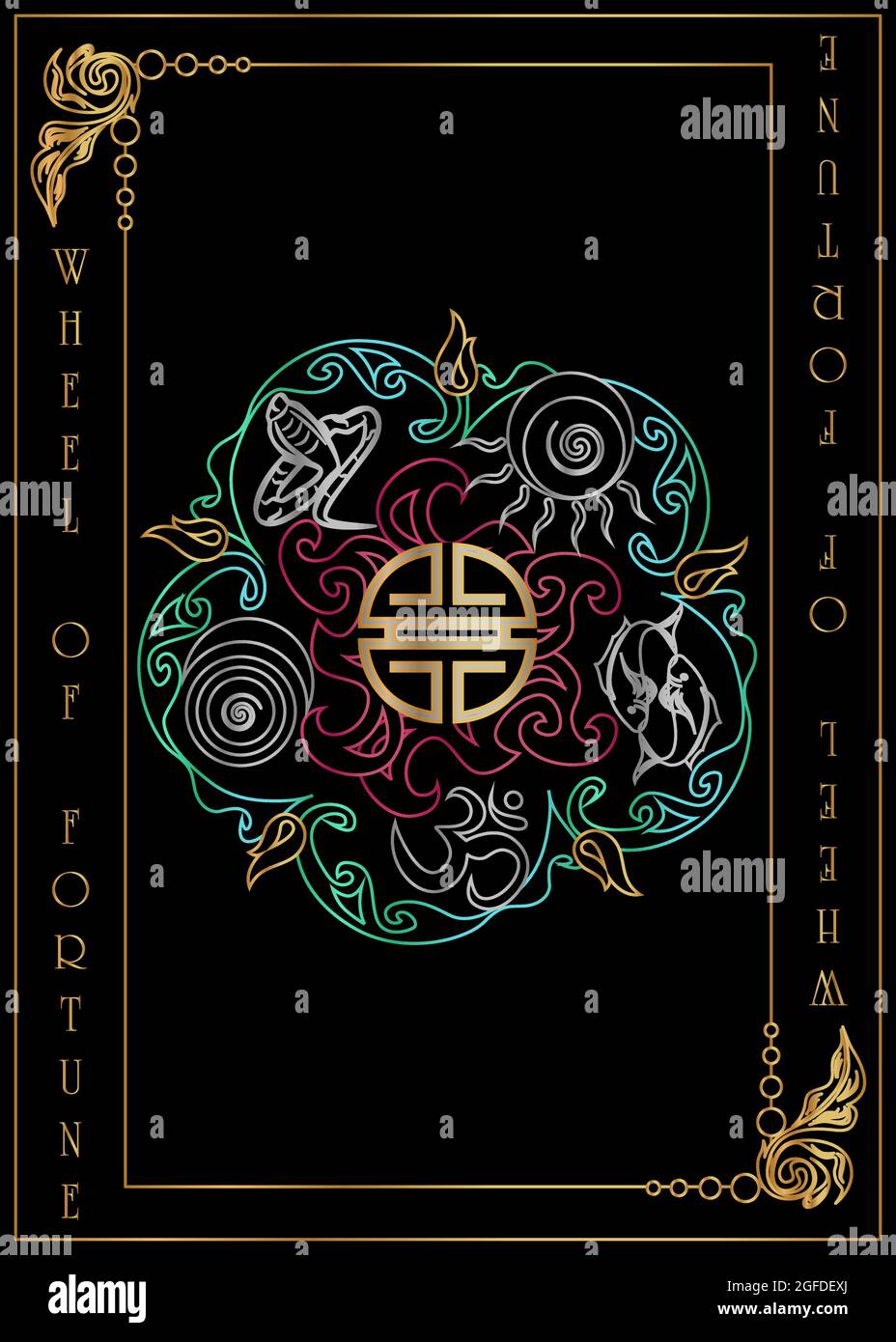 Tarot card Wheel of fortune Stock Vector Image & Art - Alamy