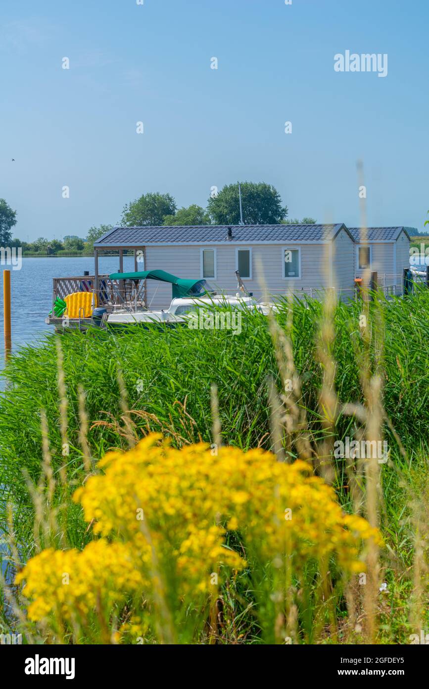 Small clountry town Süderstapel on the Eider River, landscape of Stapelholm, Federal State of Schleswig-Holstein, North Germany Stock Photo