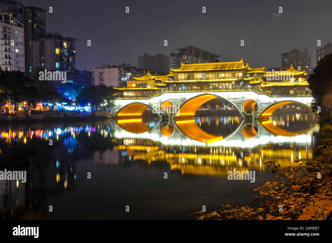 Nice Anshun Bridge Chengdu city Sichuan province China Stock Photo