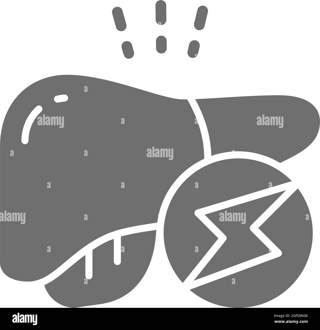 Vector liver obesity, visceral fat grey icon Stock Vector Image & Art