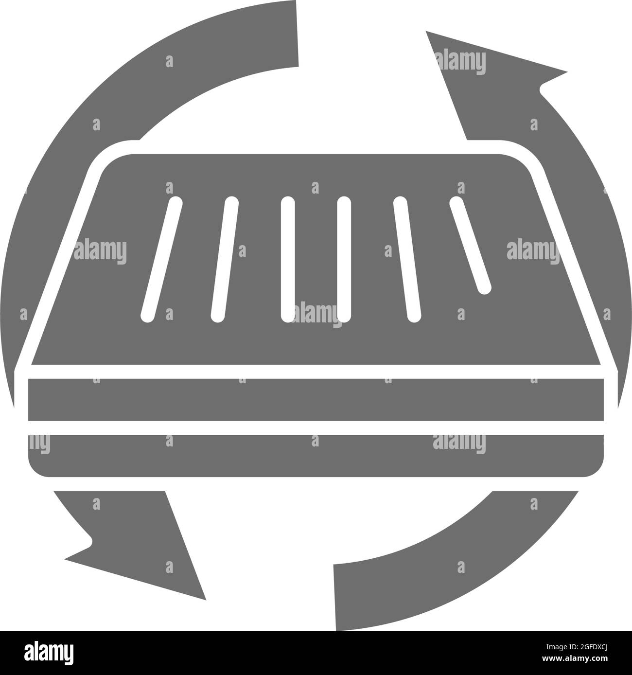 Two sided mattress orthopedic seasonal mattress grey icon stock vector