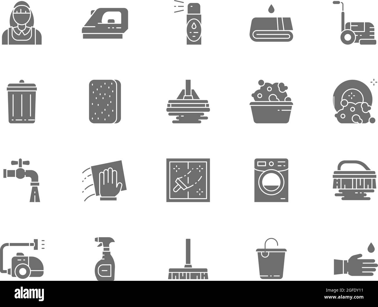 Mop bucket washing machine iron Black and White Stock Photos & Images ...