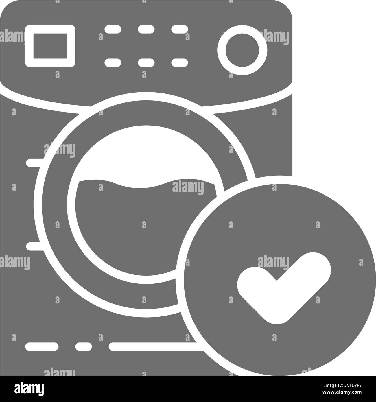 Washing machine, material suitable for washer grey icon. Stock Vector