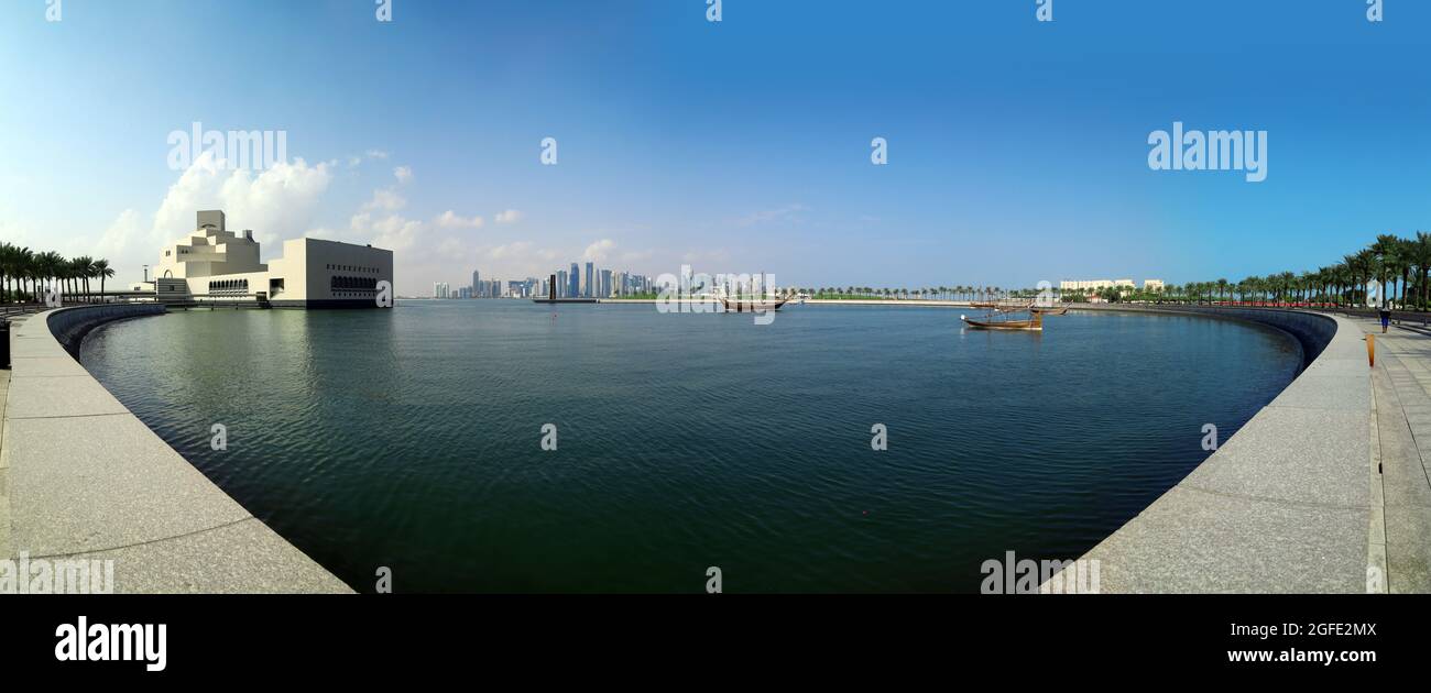 A Beautiful view of Doha  skyline - QATAR Stock Photo