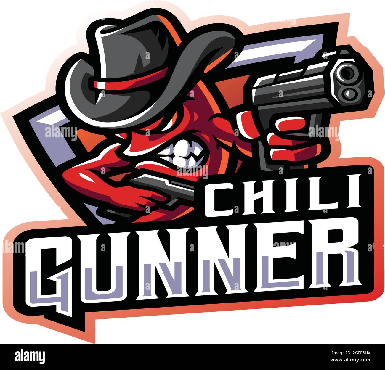 chili gunner esport new mascot logo vector Stock Vector