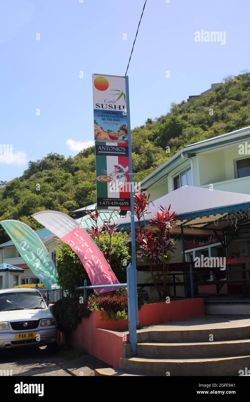 Grand Anse Grenada Restaurant & Pizzeria Carib Sushi Le Marquis Complex