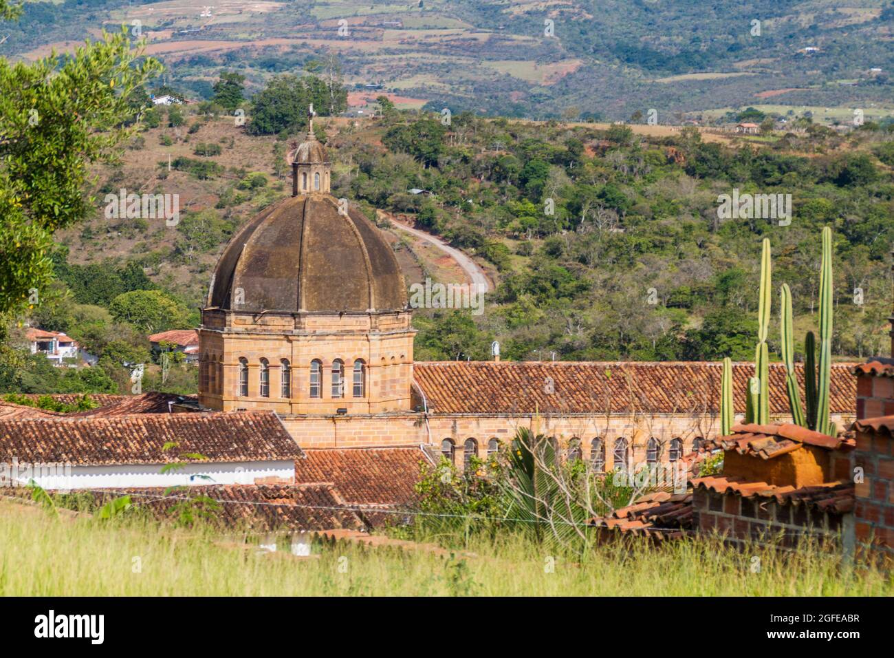 Cathedral Inmaculada Concepcion in Barichara village, Colombia Stock