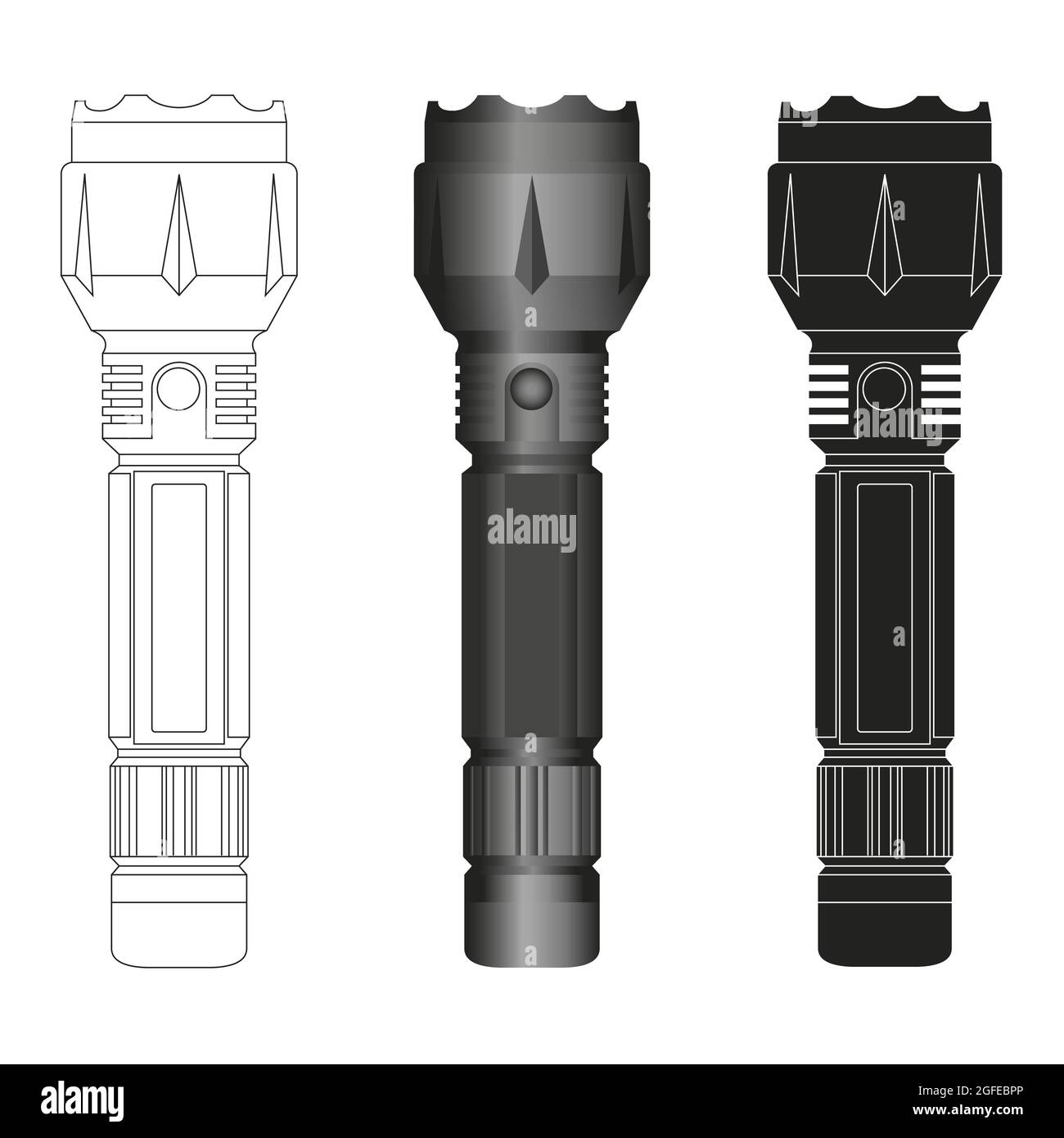 Flashlight. Electric LED flashlight for camping night searching lamp ...