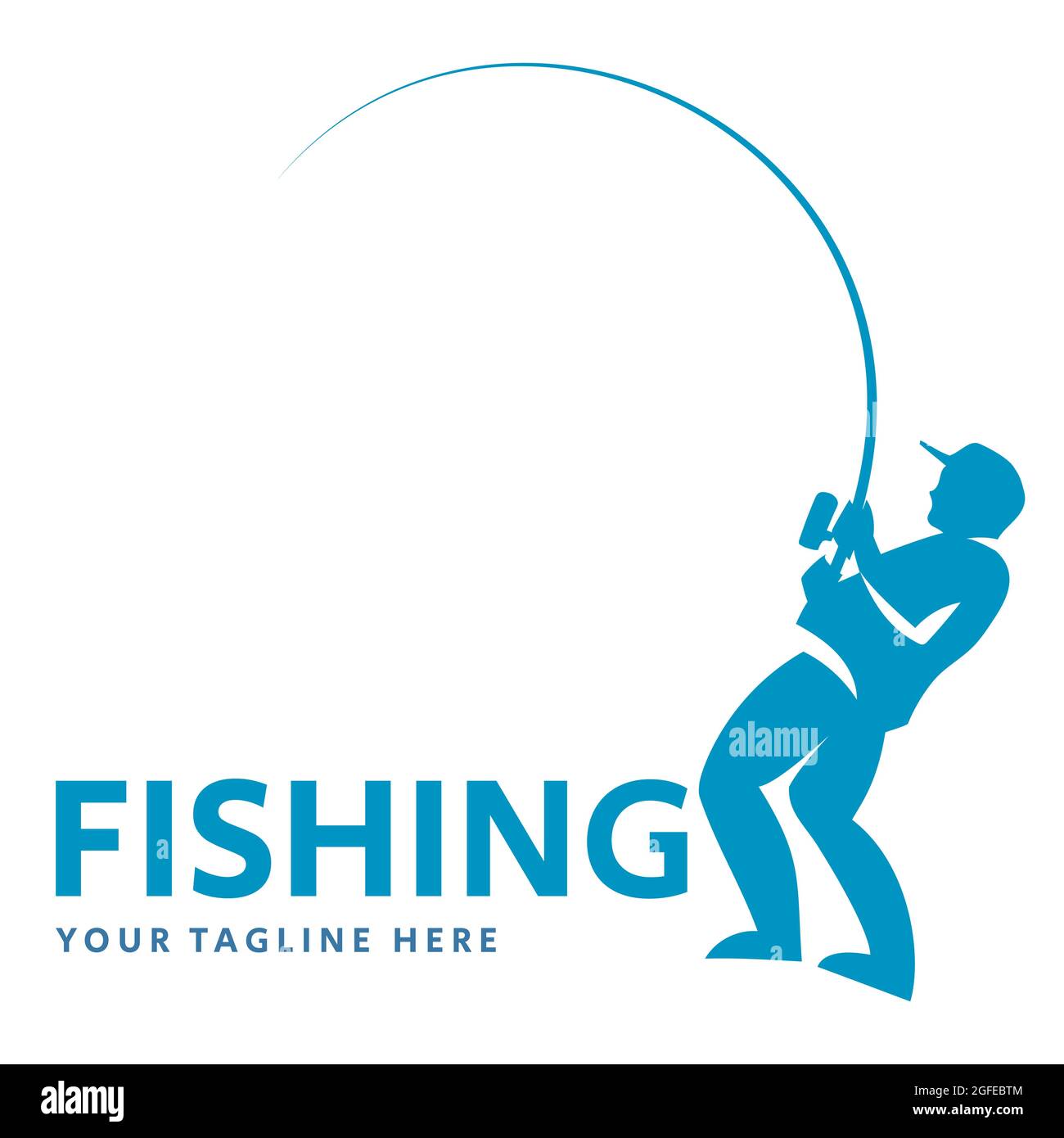 Fishing vector logo design template. fisherman, fisher, fish or angling ...
