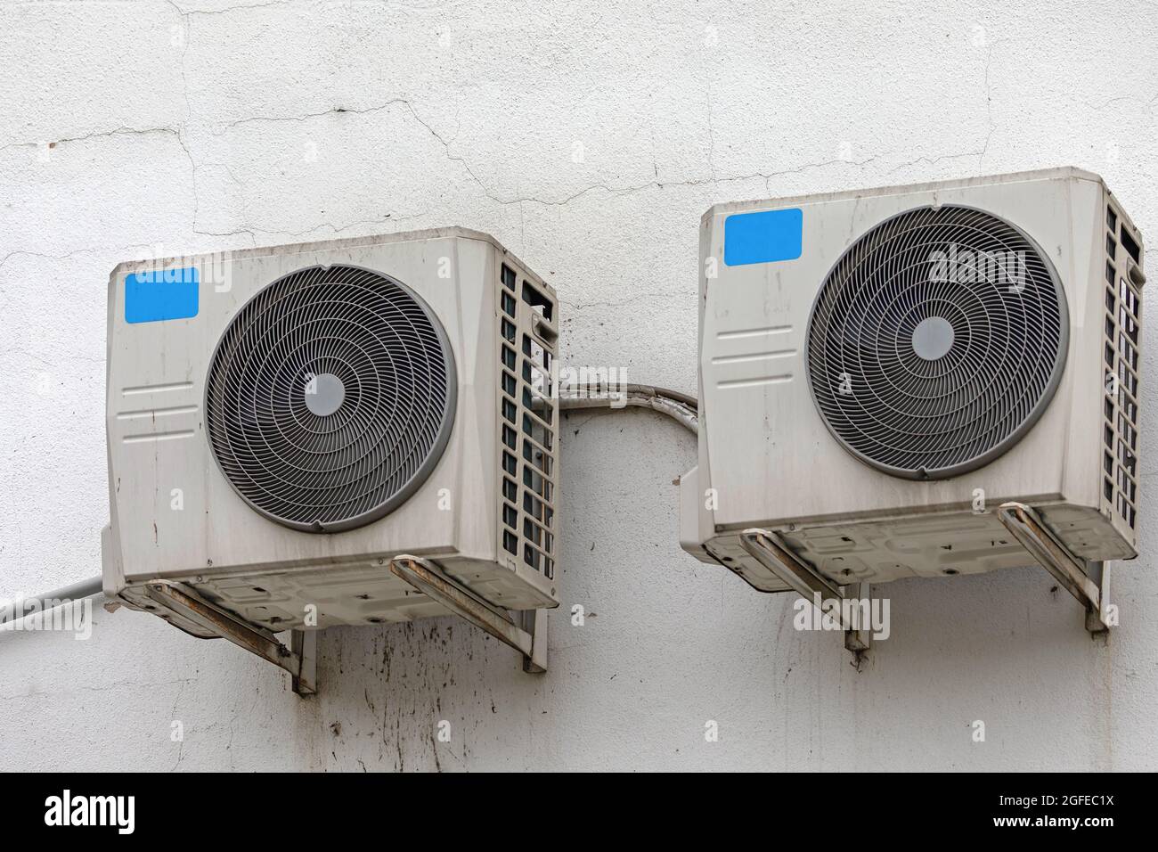 External Units of Air Conditioner at Building Wall Stock Photo Alamy