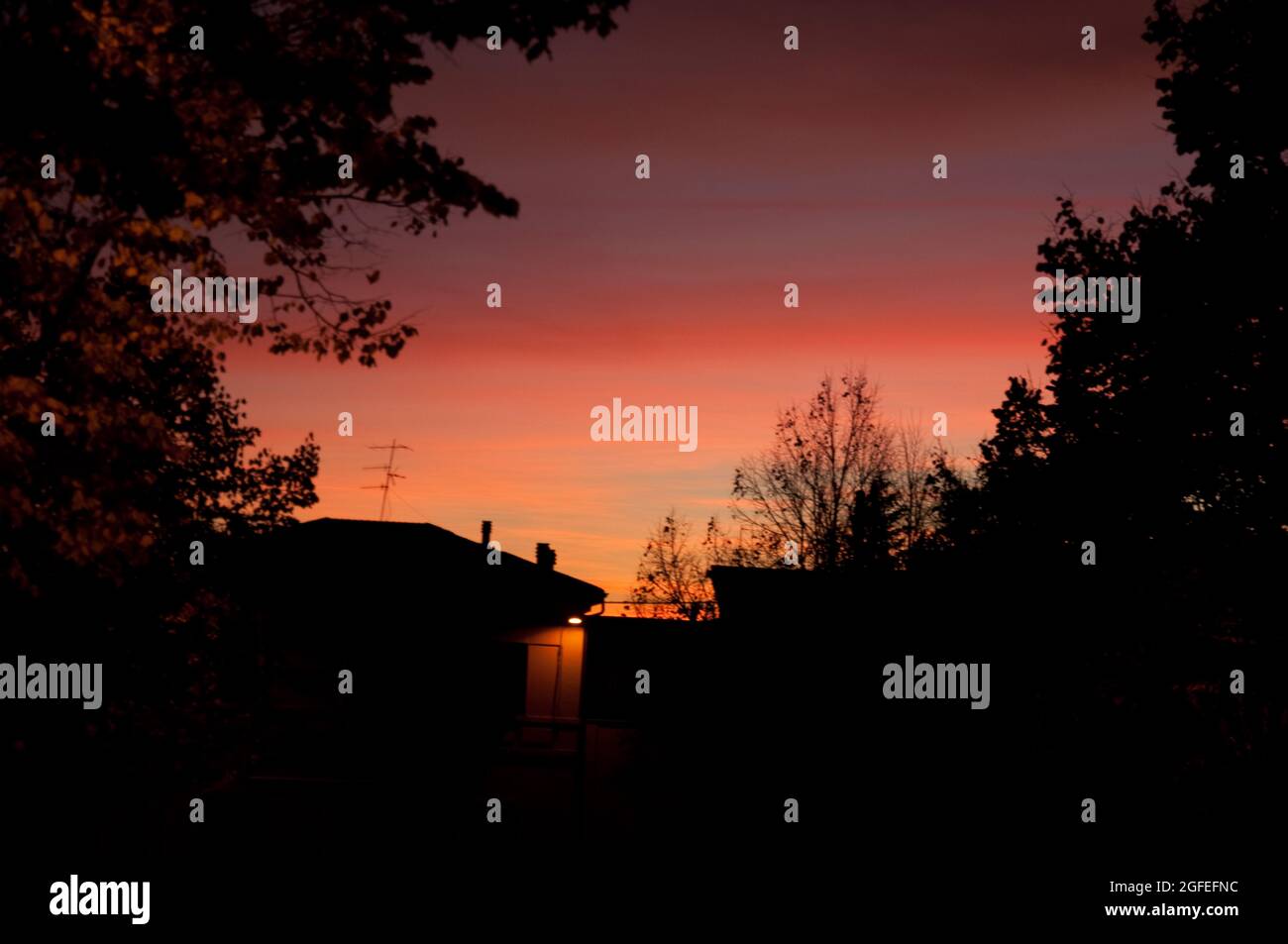 Sunset, St Justino, Provincia di Perugia,  Umbria. Italy Stock Photo