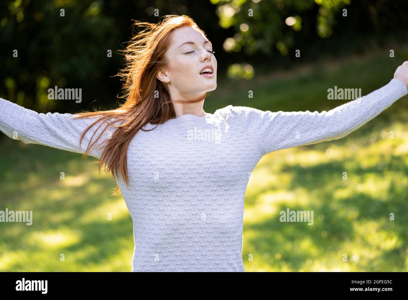 Close up female stretching arms hi-res stock photography and images - Alamy