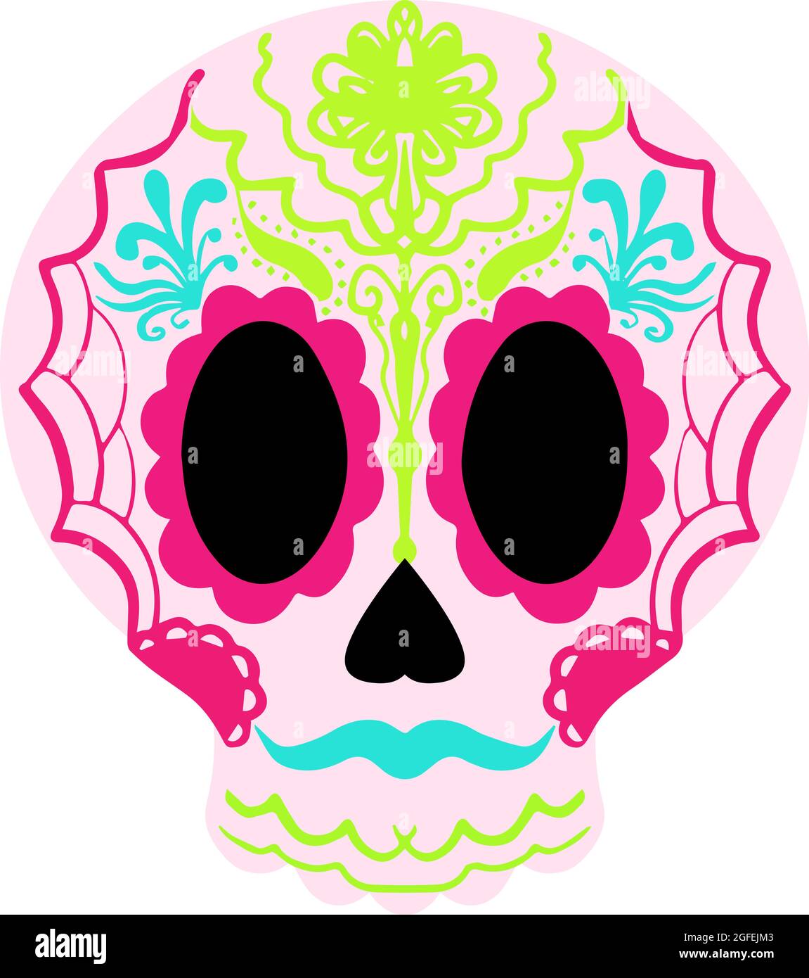Day Of The Dead Skull. Skull sugar flower. Skull tattoo. Vector ...