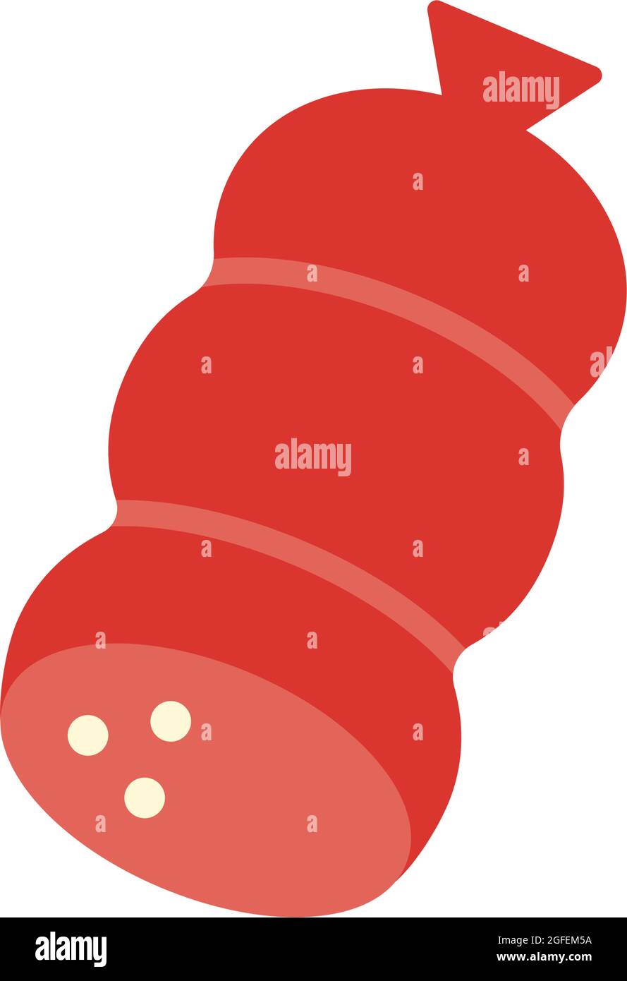 Sausage meatloaf icon. Vector isolated illustration. Flat color icon ...