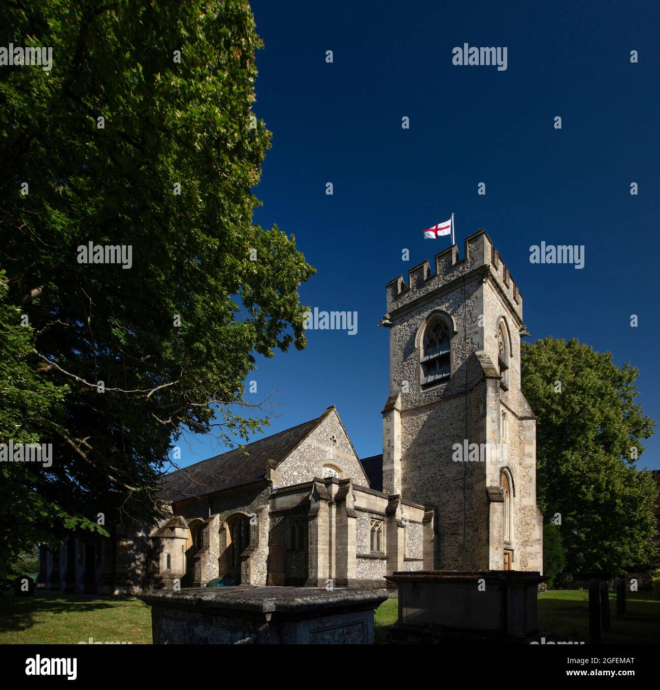 Chenies, Buckinghamshire, UK, July 2021, View of St Michaels Church Stock Photo