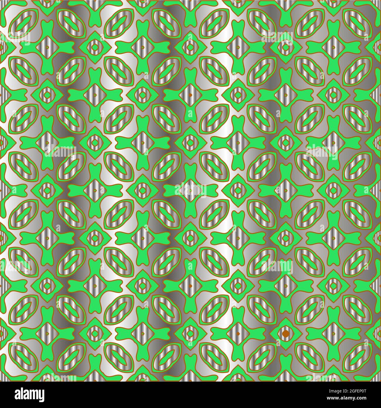 metal pattern on a green background. pattern for fabric, wallpaper ...