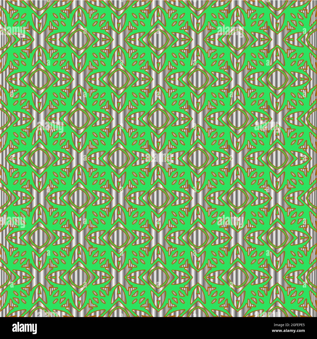 metal pattern on a green background. pattern for fabric, wallpaper ...