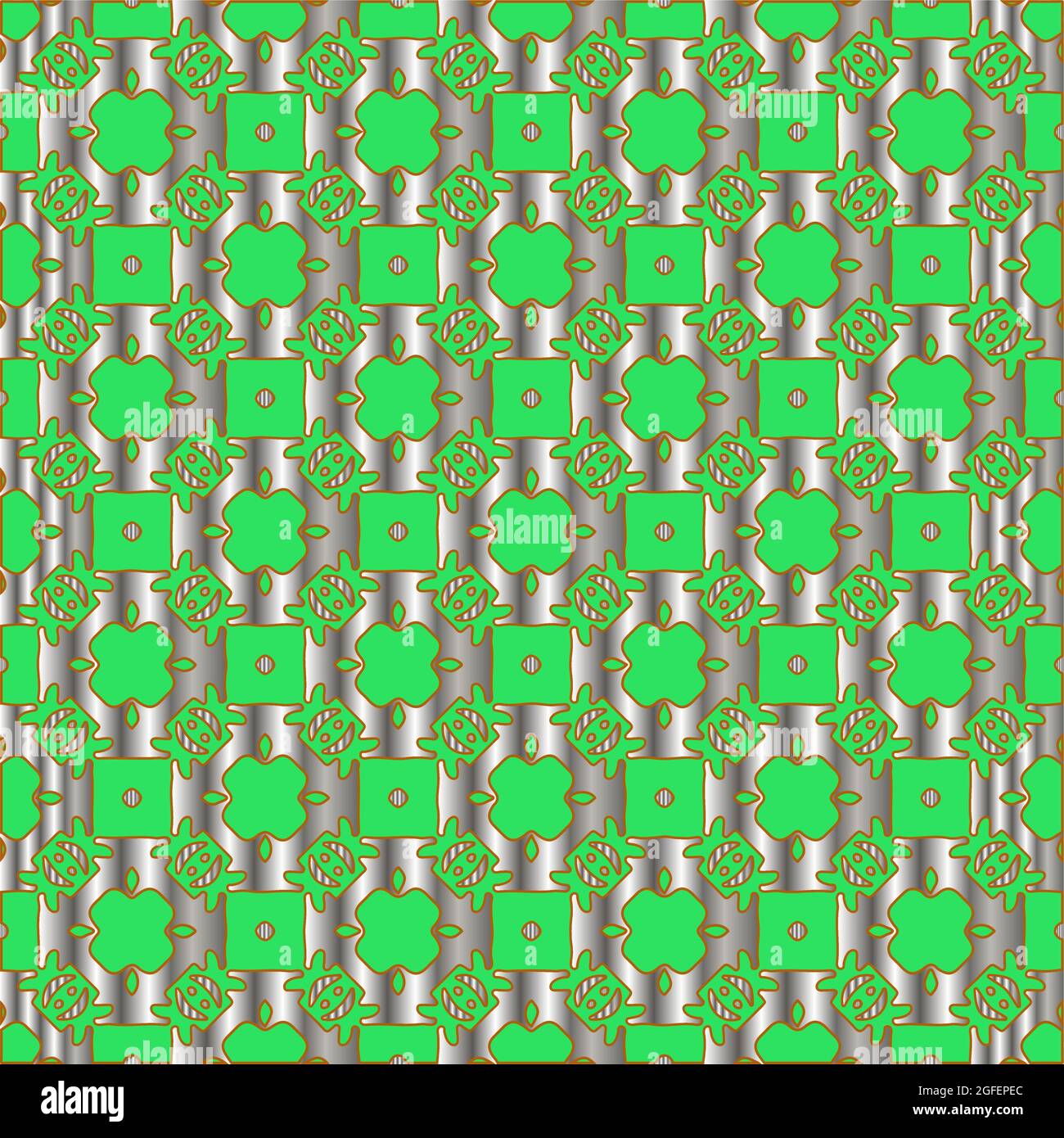 metal pattern on a green background. pattern for fabric, wallpaper ...