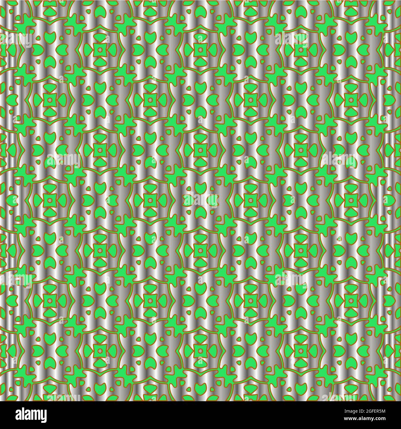 metal pattern on a green background. pattern for fabric, wallpaper ...