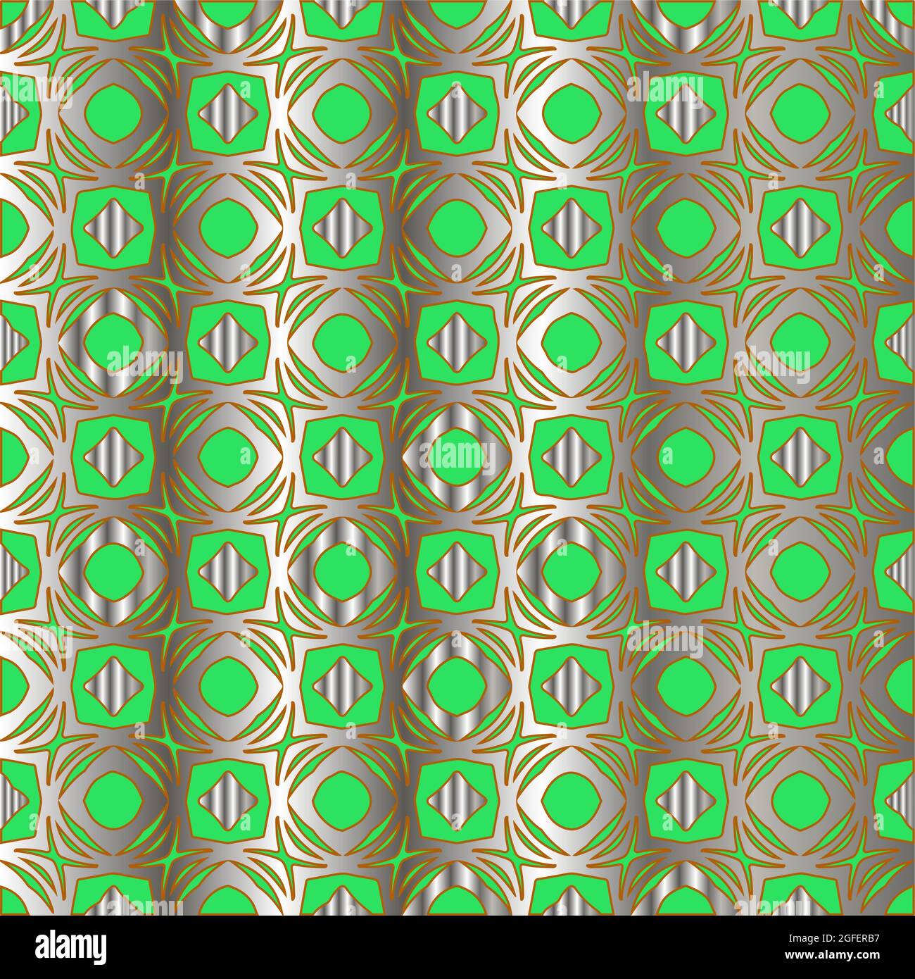 metal pattern on a green background. pattern for fabric, wallpaper ...