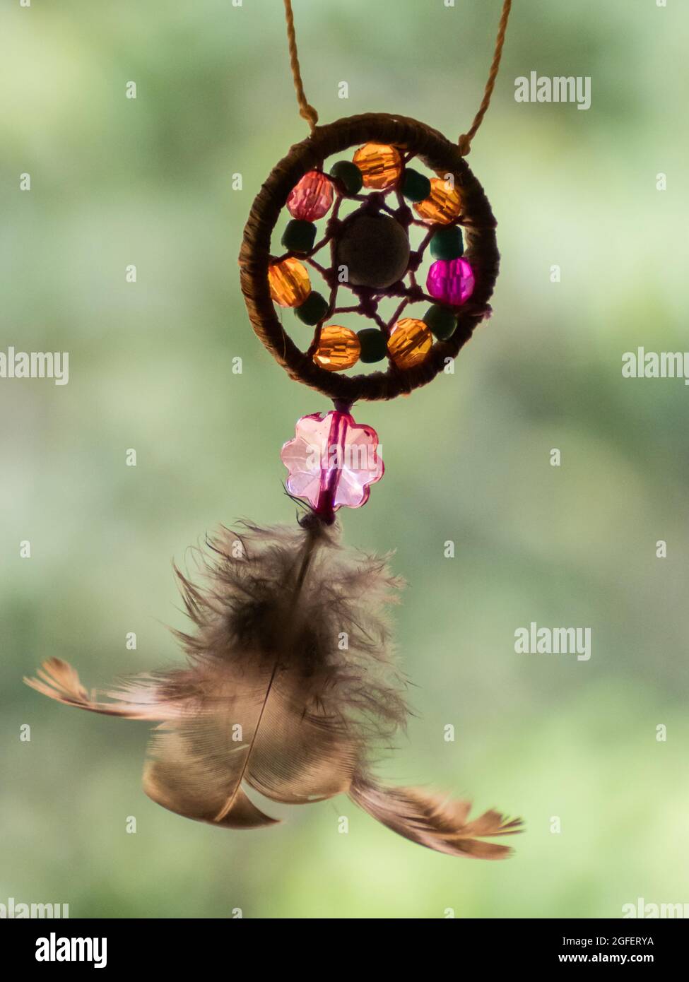 Iquitos, Peru May 2016 Jungle souvenir. Handmade dream catcher from