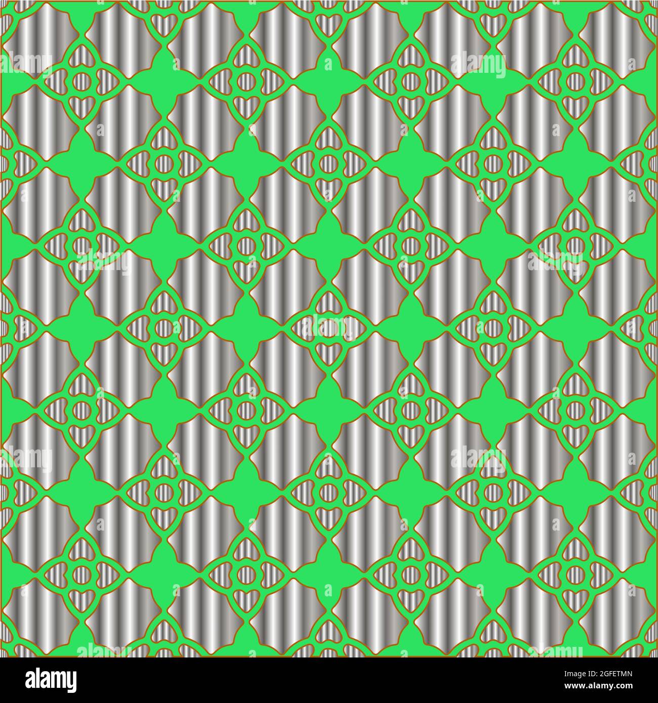 metal pattern on a green background. pattern for fabric, wallpaper ...