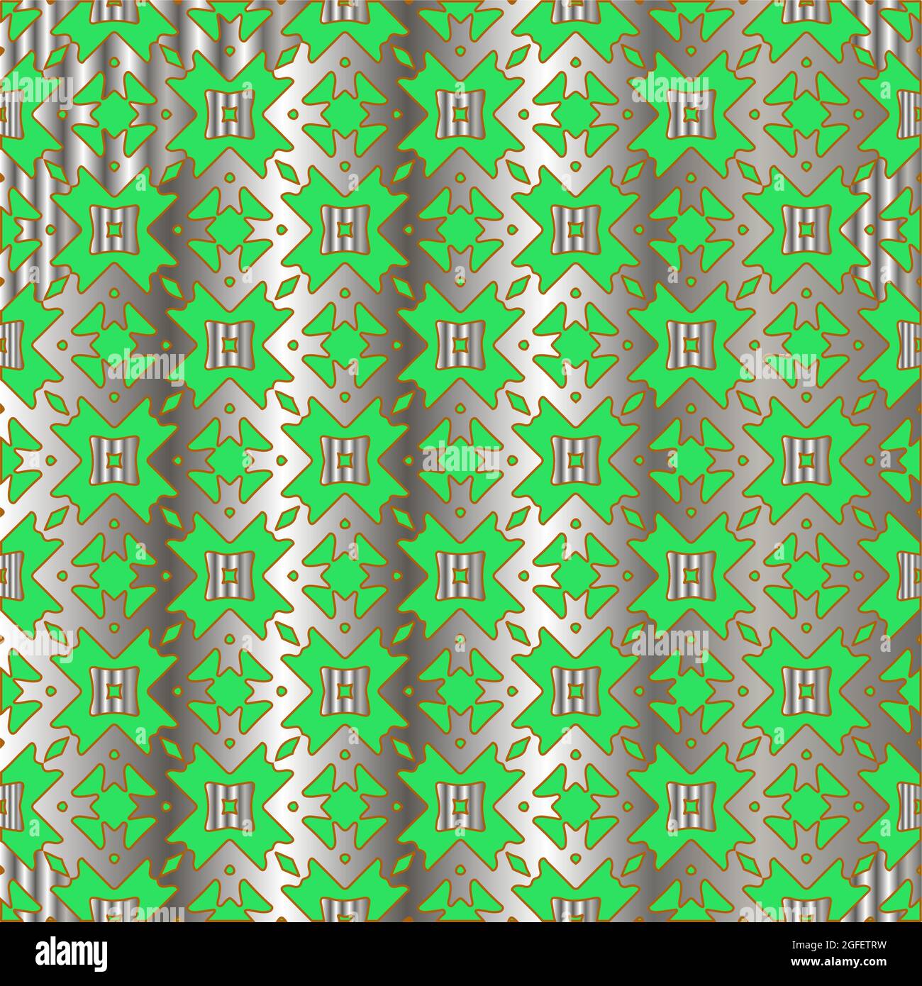 metal pattern on a green background. pattern for fabric, wallpaper ...