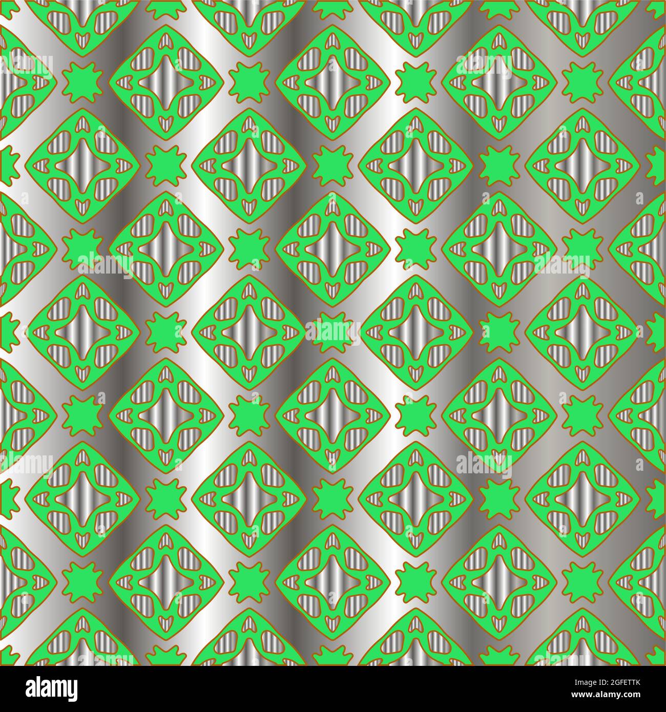metal pattern on a green background. pattern for fabric, wallpaper ...