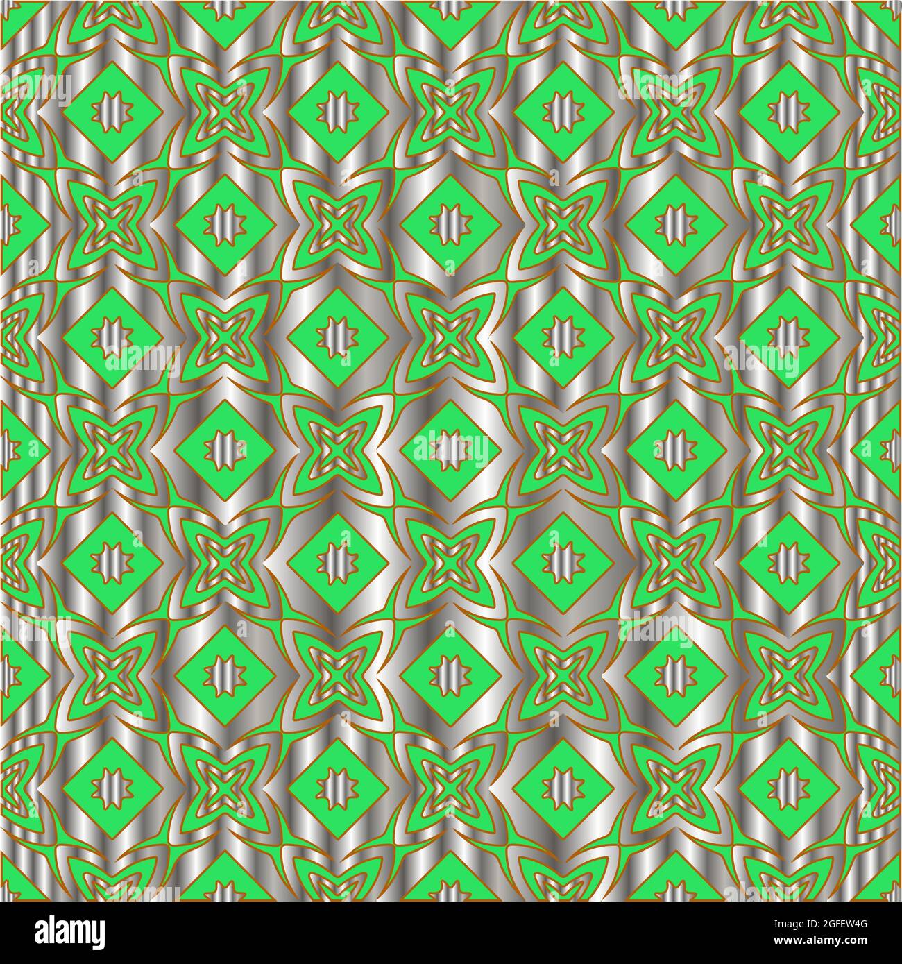 metal pattern on a green background. pattern for fabric, wallpaper ...