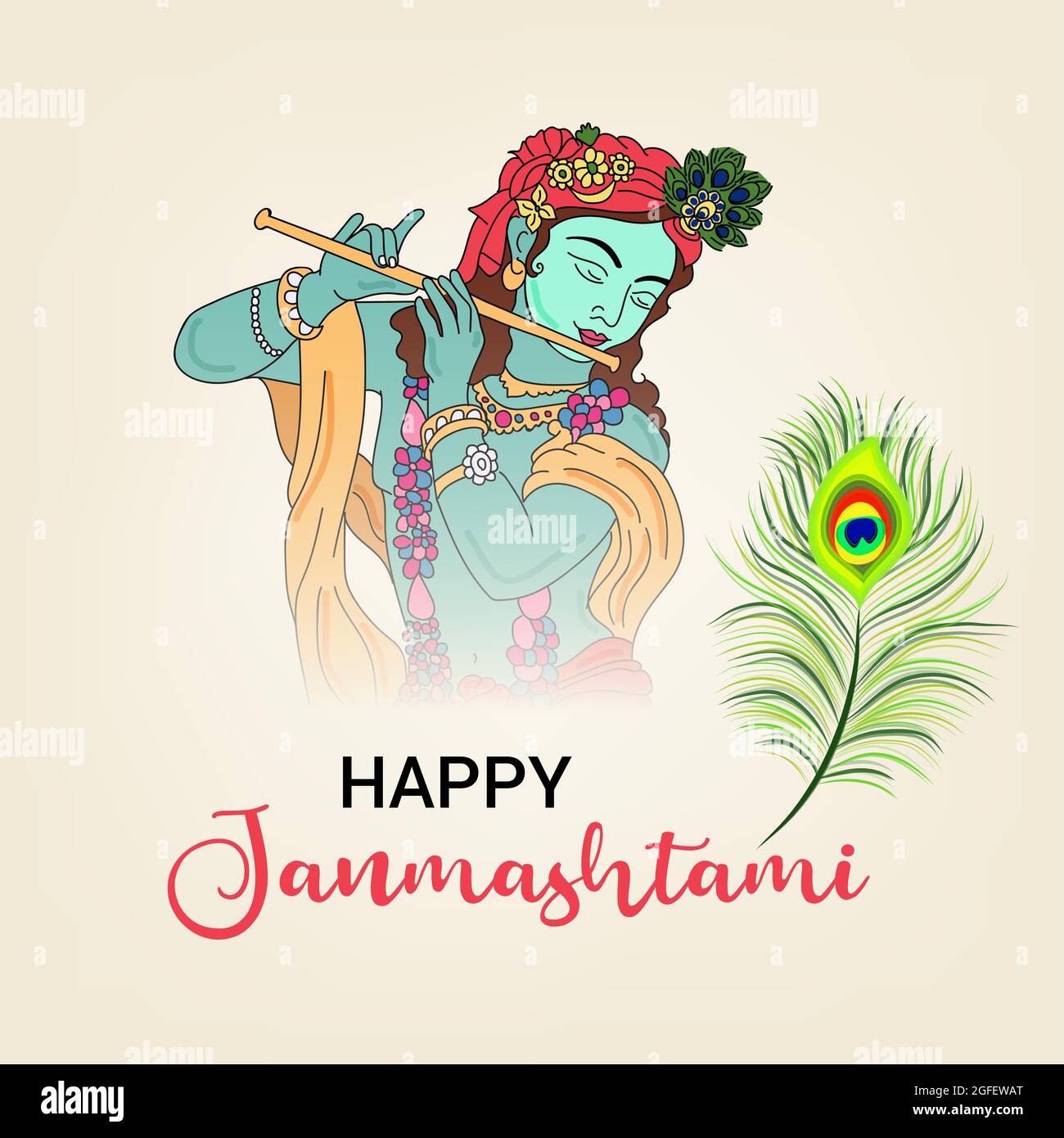 Vector illustration of a Background for Happy Janmashtami Indian ...