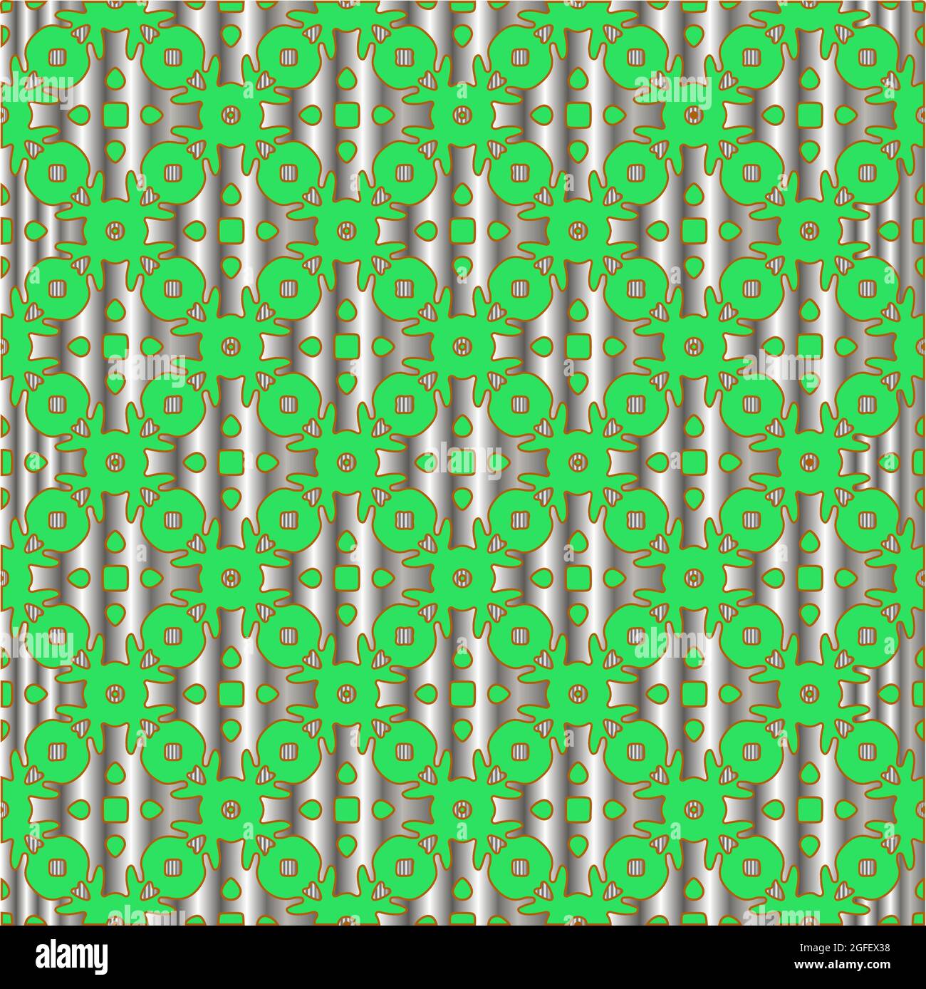 metal pattern on a green background. pattern for fabric, wallpaper ...