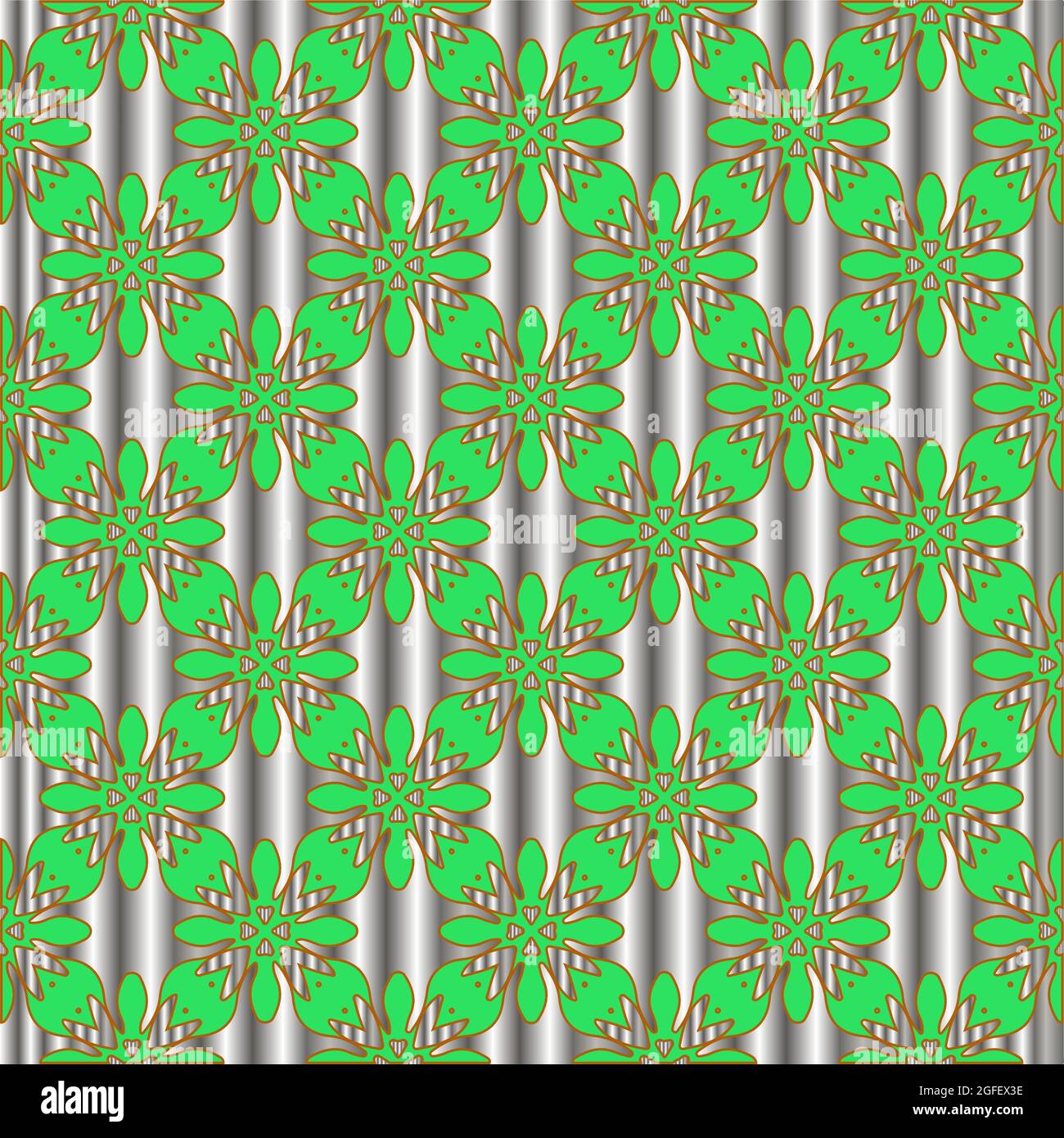 metal pattern on a green background. pattern for fabric, wallpaper ...