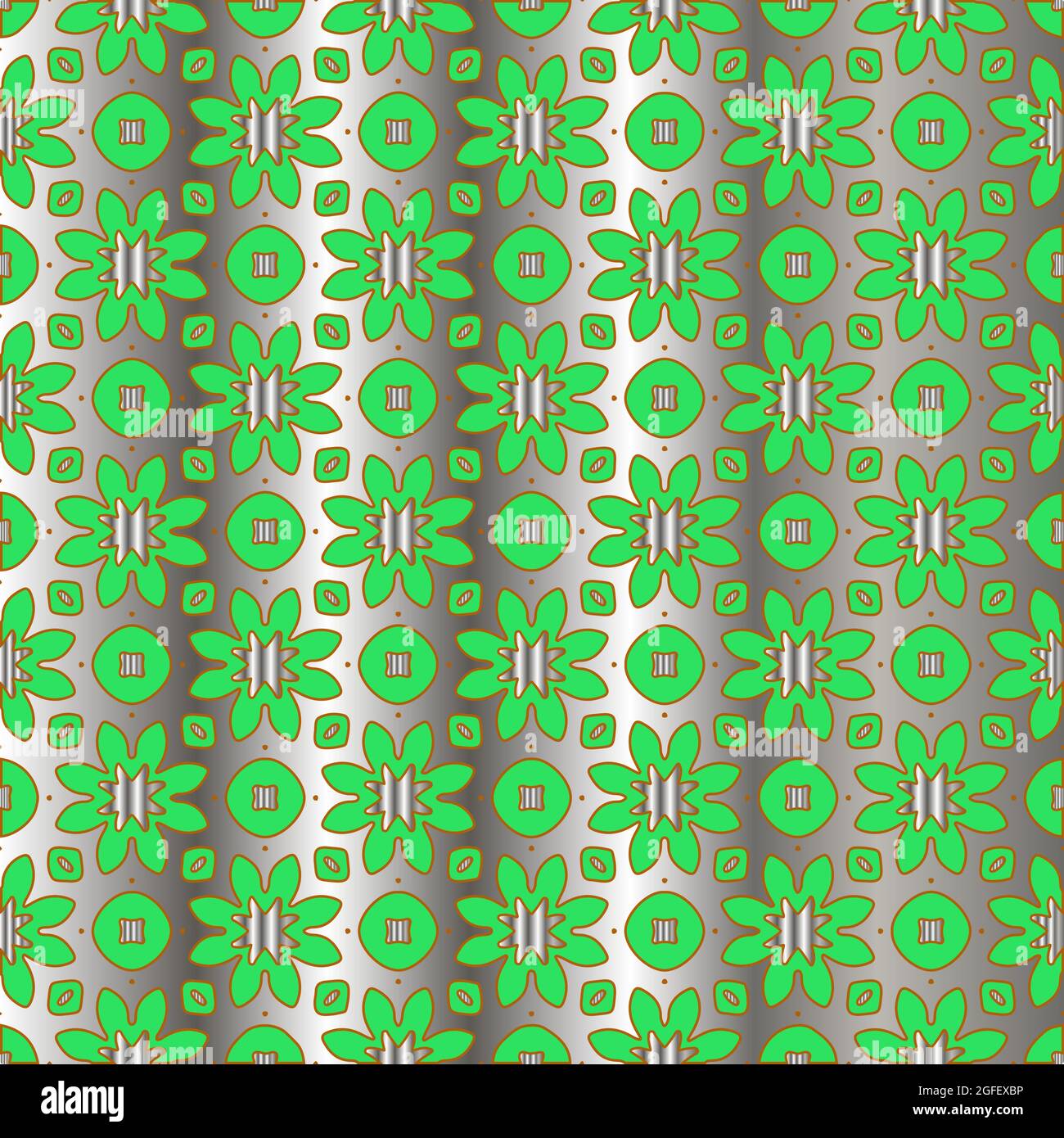 metal pattern on a green background. pattern for fabric, wallpaper ...