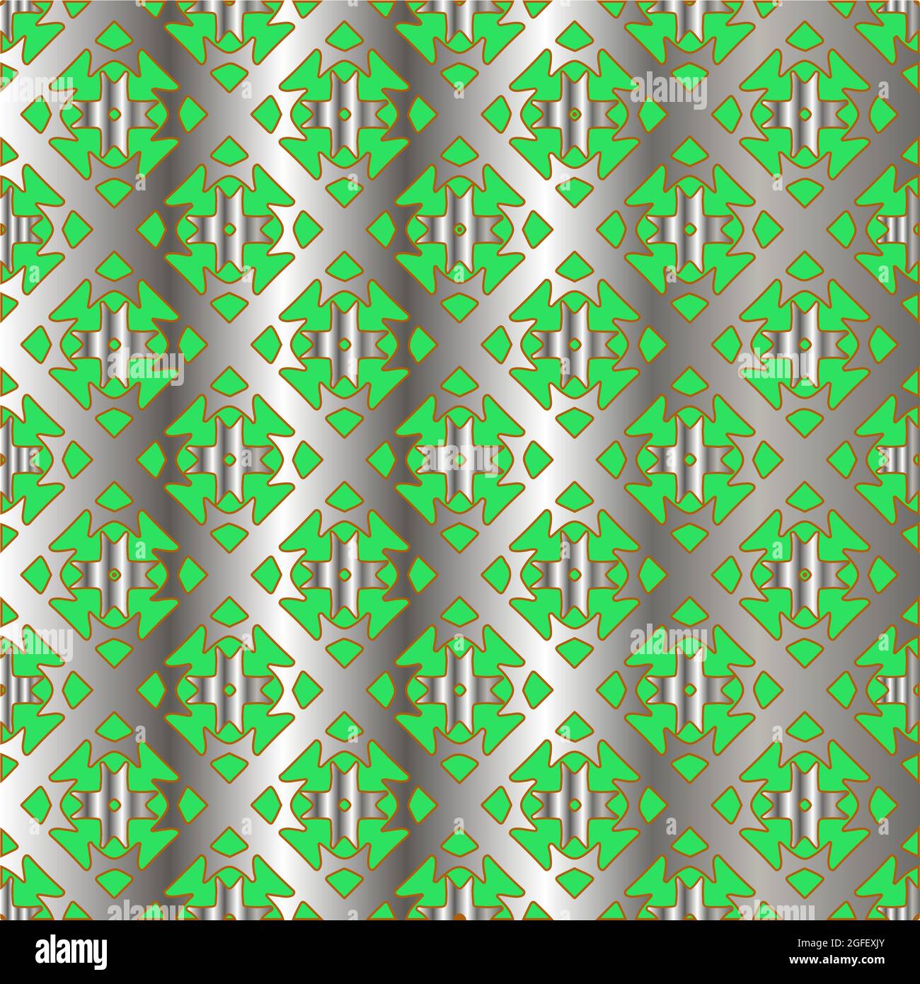 metal pattern on a green background. pattern for fabric, wallpaper ...