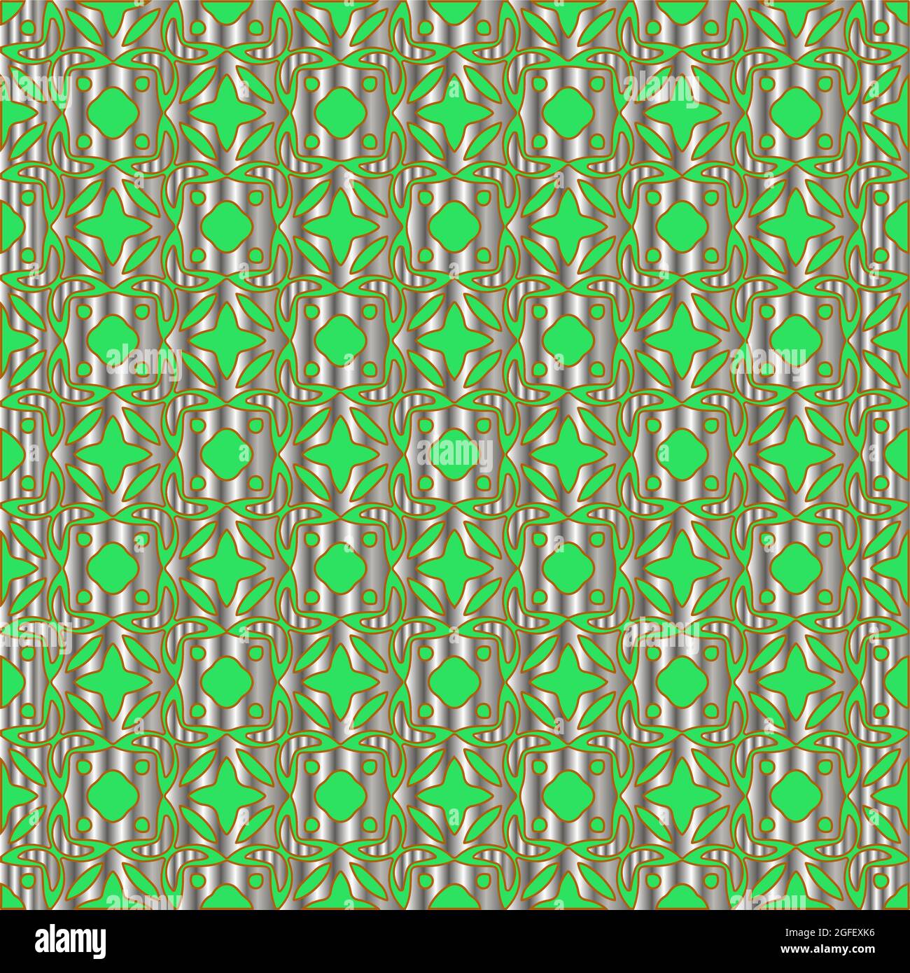 metal pattern on a green background. pattern for fabric, wallpaper ...