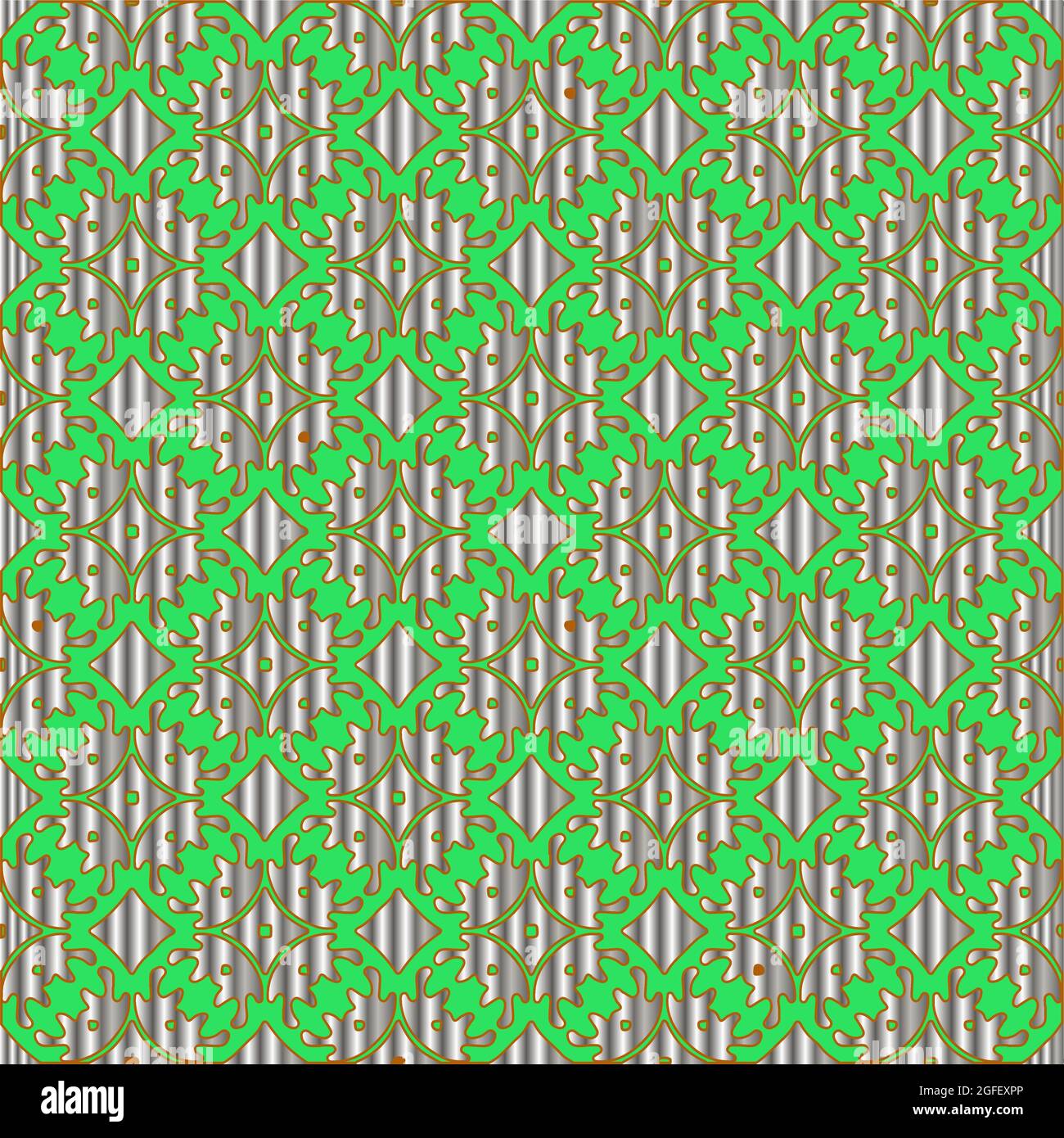 metal pattern on a green background. pattern for fabric, wallpaper ...